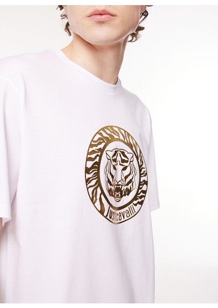 Bisiklet Yaka Beyaz Erkek T-Shirt 75OAHT01 fırsatları