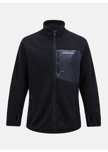 Siyah Erkek Dik Yaka Polar Sweatshırt G79711030_M Pile Zip Jacket