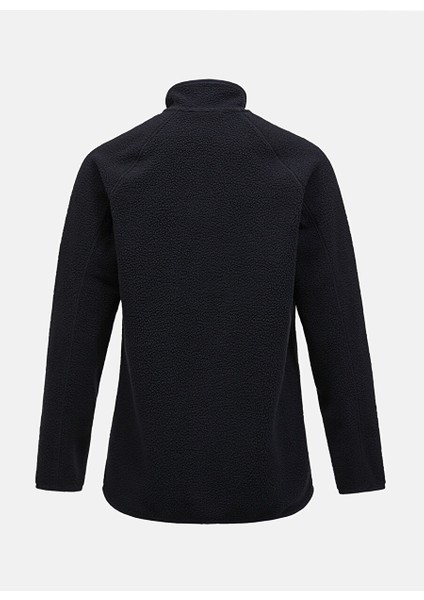 Siyah Erkek Dik Yaka Polar Sweatshırt G79711030_M Pile Zip Jacket