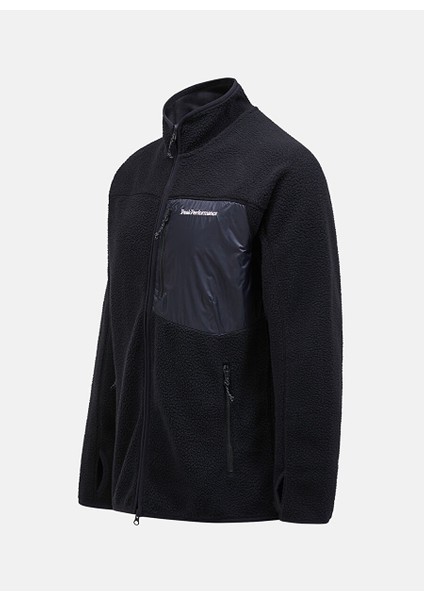 Siyah Erkek Dik Yaka Polar Sweatshırt G79711030_M Pile Zip Jacket