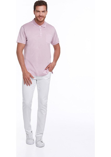 Lila Regular Fit Düz 100% Pamuk Polo Yaka Tişört modelleri