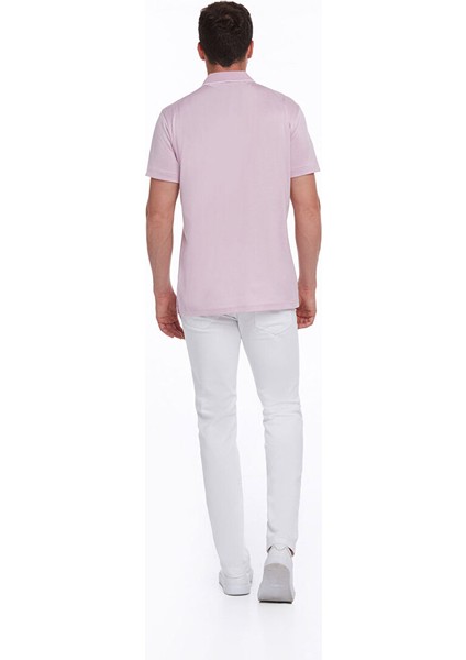 Lila Regular Fit Düz 100% Pamuk Polo Yaka Tişört indirimleri