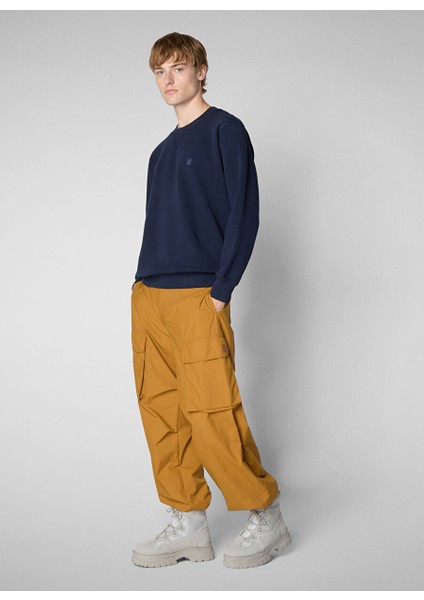 Lacivert Erkek Bisiklet Normal Düz Sweatshirt DF1170MPLEE1990000 Uren Lacivert