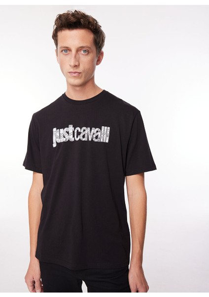 Bisiklet Yaka Siyah Erkek T-Shirt 75OAHG05
