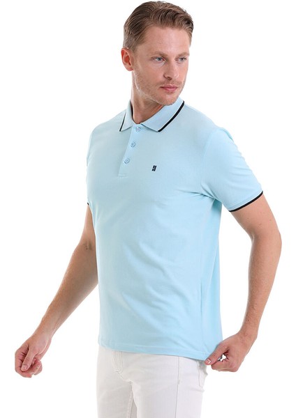 Mavi Regular Fit Düz 100% Pamuklu Polo Yaka Tişört