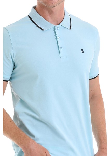 Mavi Regular Fit Düz 100% Pamuklu Polo Yaka Tişört