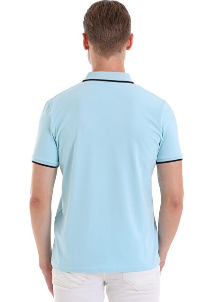 Mavi Regular Fit Düz 100% Pamuklu Polo Yaka Tişört