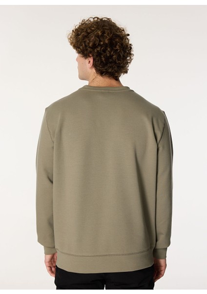Gmg Fırenze Açık Haki Erkek Bisiklet Slim Fit Sweatshirt GU24MFW08017