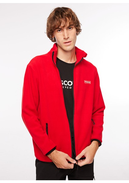 Kırmızı Erkek Kapüşon Yaka Standart Fit Polar Sweatshırt D3WM-SWT2