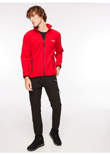 Kırmızı Erkek Kapüşon Yaka Standart Fit Polar Sweatshırt D3WM-SWT2