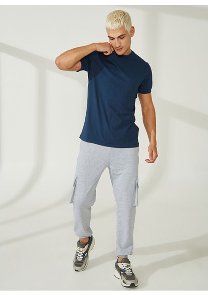 Bisiklet Yaka Koyu Mavi Erkek T-Shirt A266T2T02- fiyatları