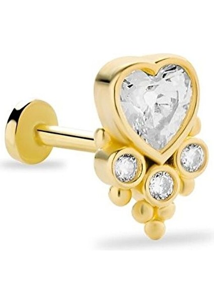 Kalpli Vintage 14 Ayar Altın Tragus Piercing