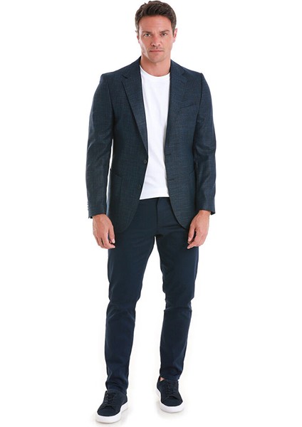 Lacivert Slim Fit Mono Yaka Klasik Ceket fiyatları