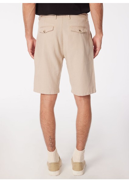 Bej Erkek Bağlamalı Regular Fit Bermuda Şort FC4SM-SHT 0895