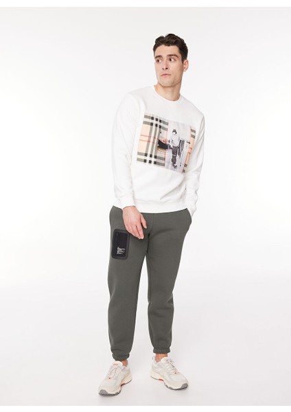 Kapüşon Yaka Krem Erkek Sweatshırt Sew G629 Vır_snapshot Regular Fıt