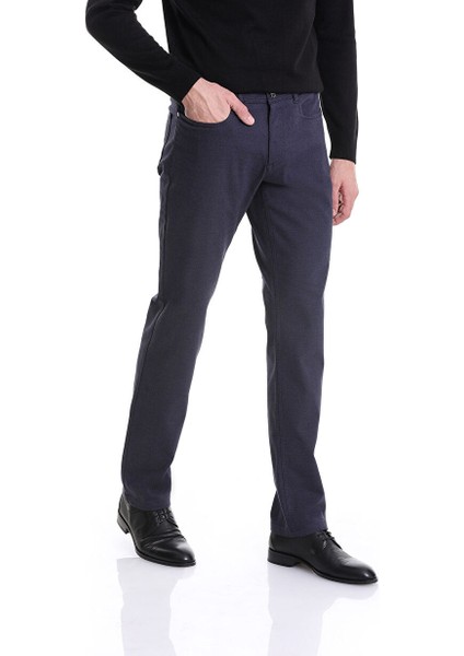 Lacivert Regular Fit Düz 5 Cep Pamuklu Kot Pantolon