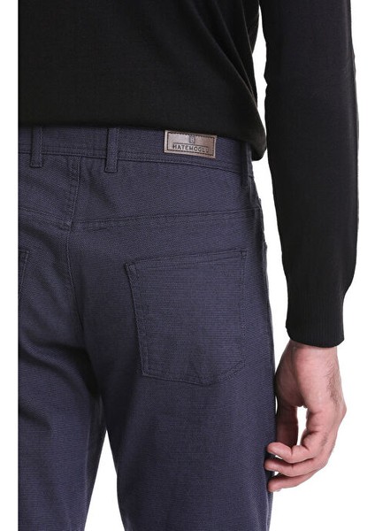 Lacivert Regular Fit Düz 5 Cep Pamuklu Kot Pantolon