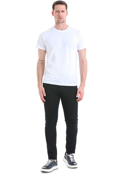 Lacivert Slim Fit Düz 5 Cep Pamuklu Kanvas Pantolon