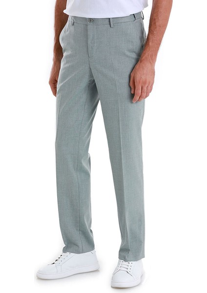 Yeşil Regular Fit Yandan Cepli Kumaş Pantolon