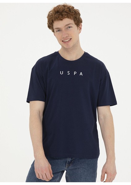 Bisiklet Yaka Lacivert Erkek T-Shirt Navu