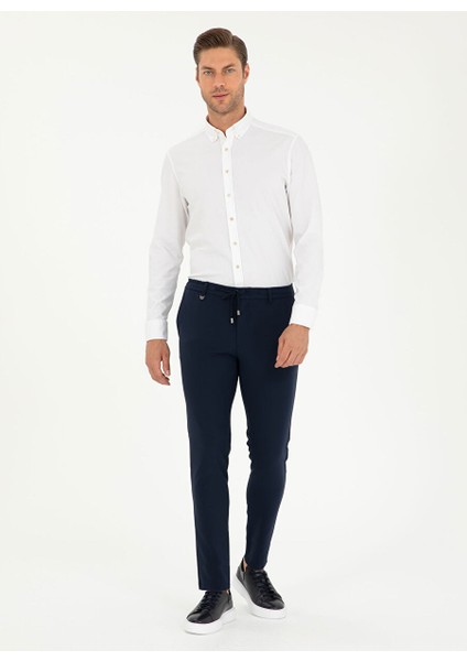 Lacivert Erkek Slim Fit Düz Pantolon E19400/PB
