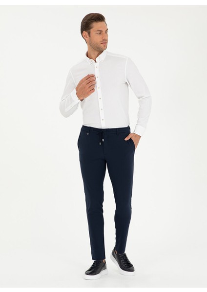 Lacivert Erkek Slim Fit Düz Pantolon E19400/PB