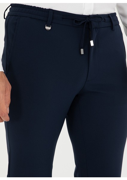 Lacivert Erkek Slim Fit Düz Pantolon E19400/PB