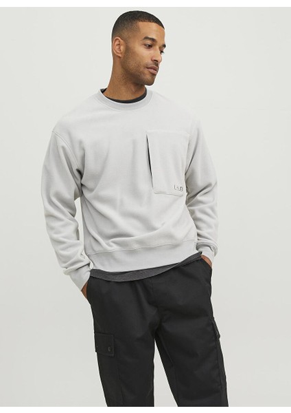 Yuvarlak Yaka Beyaz Erkek Sweatshırt 12241523_JCOLAB Sweat Crew Neck Aw2 indirimleri