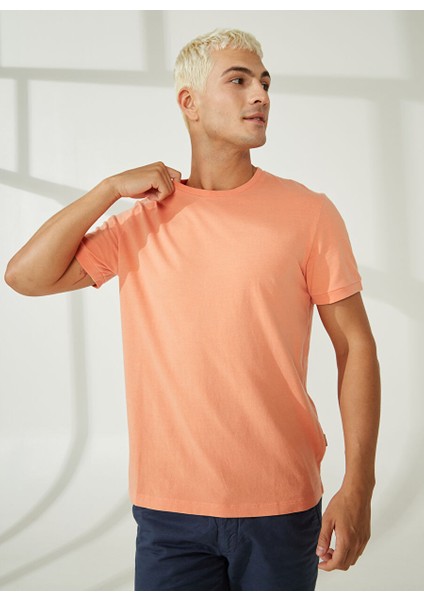 Bisiklet Yaka Pembe Erkek T-Shirt A266T2T02-