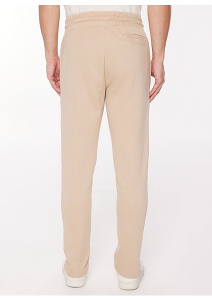 Lastikli Bel Slim Fit Bej Erkek Eşofman Altı UMA23072PA