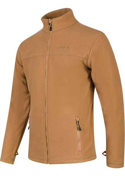 Chestert Erkek Tam Fermuarlı Ince Polar Sweatshırt Camel