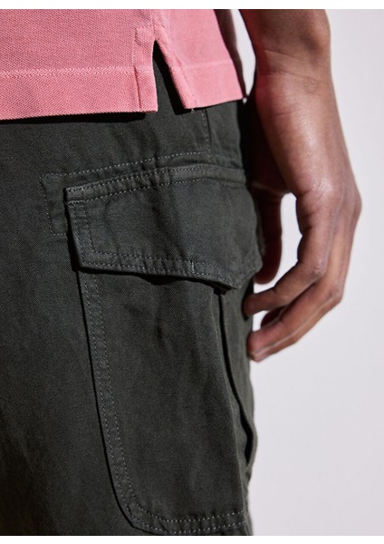Haki Erkek Slim Fit Şort BBSP23MSO004