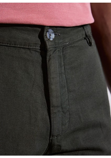 Haki Erkek Slim Fit Şort BBSP23MSO004