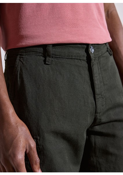 Haki Erkek Slim Fit Şort BBSP23MSO004