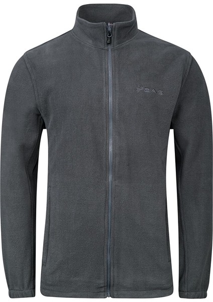 Saka Tam Fermuarlı Erkek Polar Sweatshirt Antrasit