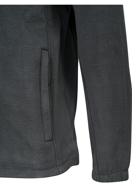 Saka Tam Fermuarlı Erkek Polar Sweatshirt Antrasit