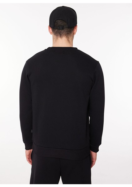 Bisiklet Yaka Siyah Erkek Sweatshırt Sew G501 Mouse_downtown Regular Fıt
