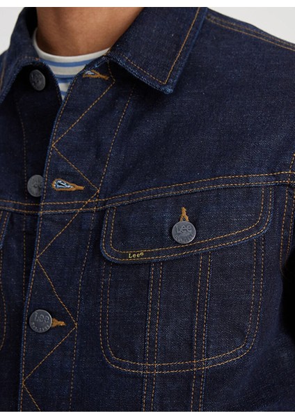 Trucker Jean Koyu Lacivert Erkek Denim Ceket L89ZLJ049 modelleri