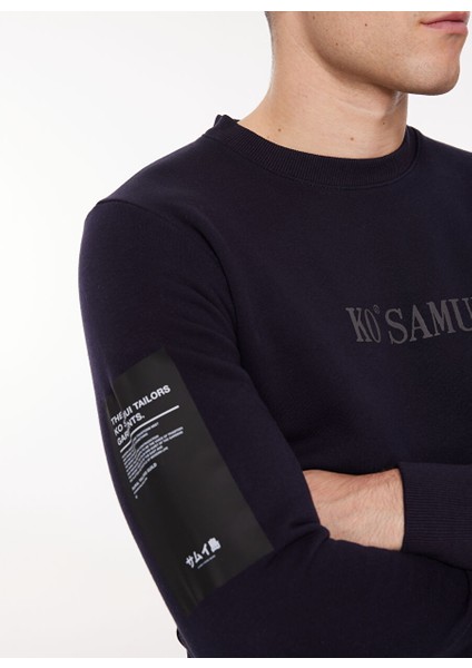 Kapüşon Yaka Lacivert Erkek Sweatshırt Sew G540 Rekst_reflector Regular modelleri