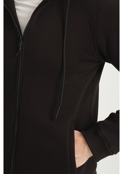 3 Iplik Fermuarlı Kapşonlu Sweatshırt 6052 modelleri