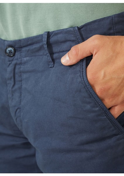 Normal Bel Slim Fit Koyu Mavi Erkek Bermuda Şort A261NAT99TC502B