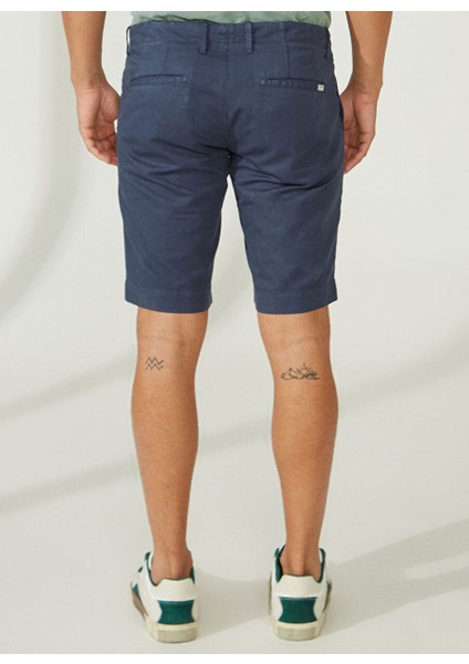 Normal Bel Slim Fit Koyu Mavi Erkek Bermuda Şort A261NAT99TC502B