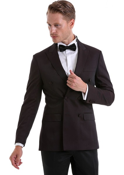 Bordo Slim Fit Düz Sivri Yaka Klasik Kruvaze Smokin Damatlık fırsatları