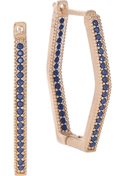 Küpe Rhombus Earring With Stones