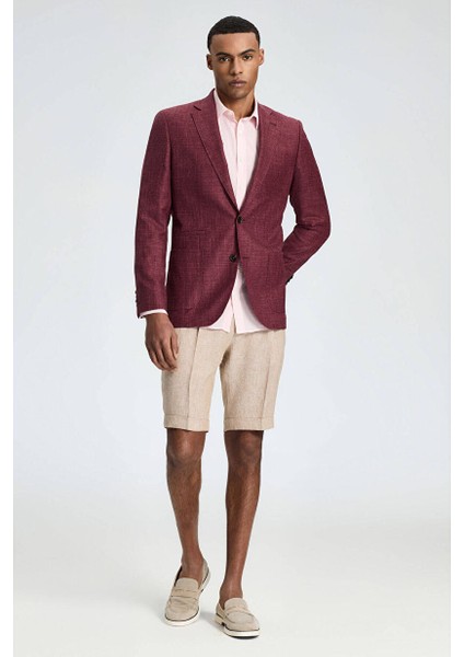 Saf Keten Bordo Yazlık Blazer Ceket fiyatları