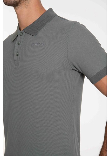 Teal Polo Yaka Erkek Tişört Antrasit