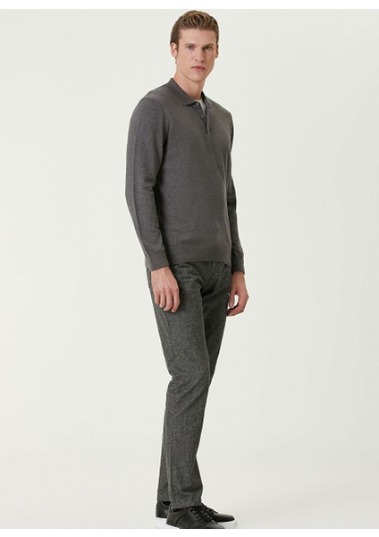 Antrasit Erkek Polo Slim Fit Düz Kazak 1091789 fırsatları