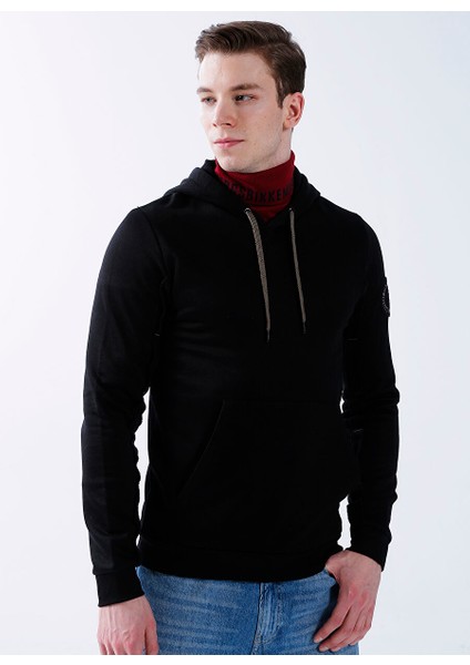 Kapüşon Yaka Siyah Erkek Sweatshırt C 6 240 01 M 4443