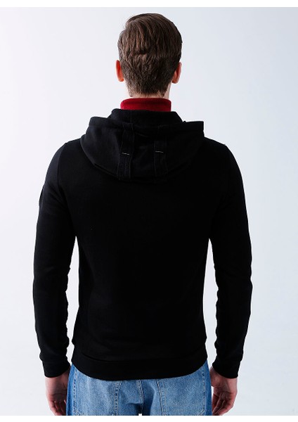 Kapüşon Yaka Siyah Erkek Sweatshırt C 6 240 01 M 4443
