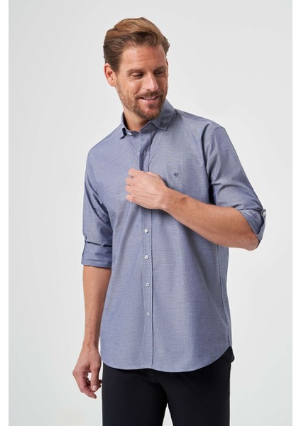 Erkek Regular Fit Spor Gömlek Gri GM23K232028_D55